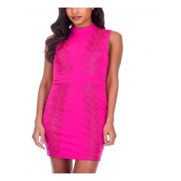 AX PARIS Womens Pink Unlined Sleeveless Mock Neck Short Party Sheath Dress 10 - Picture 1 of 1